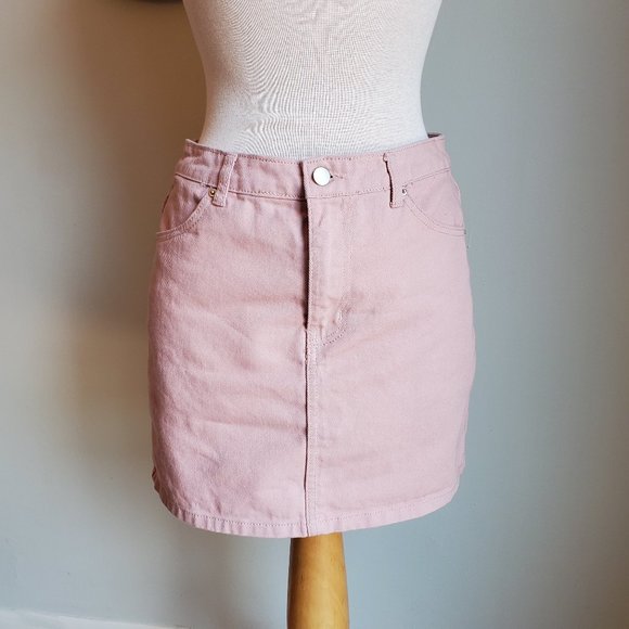 pink denim skirt forever 21